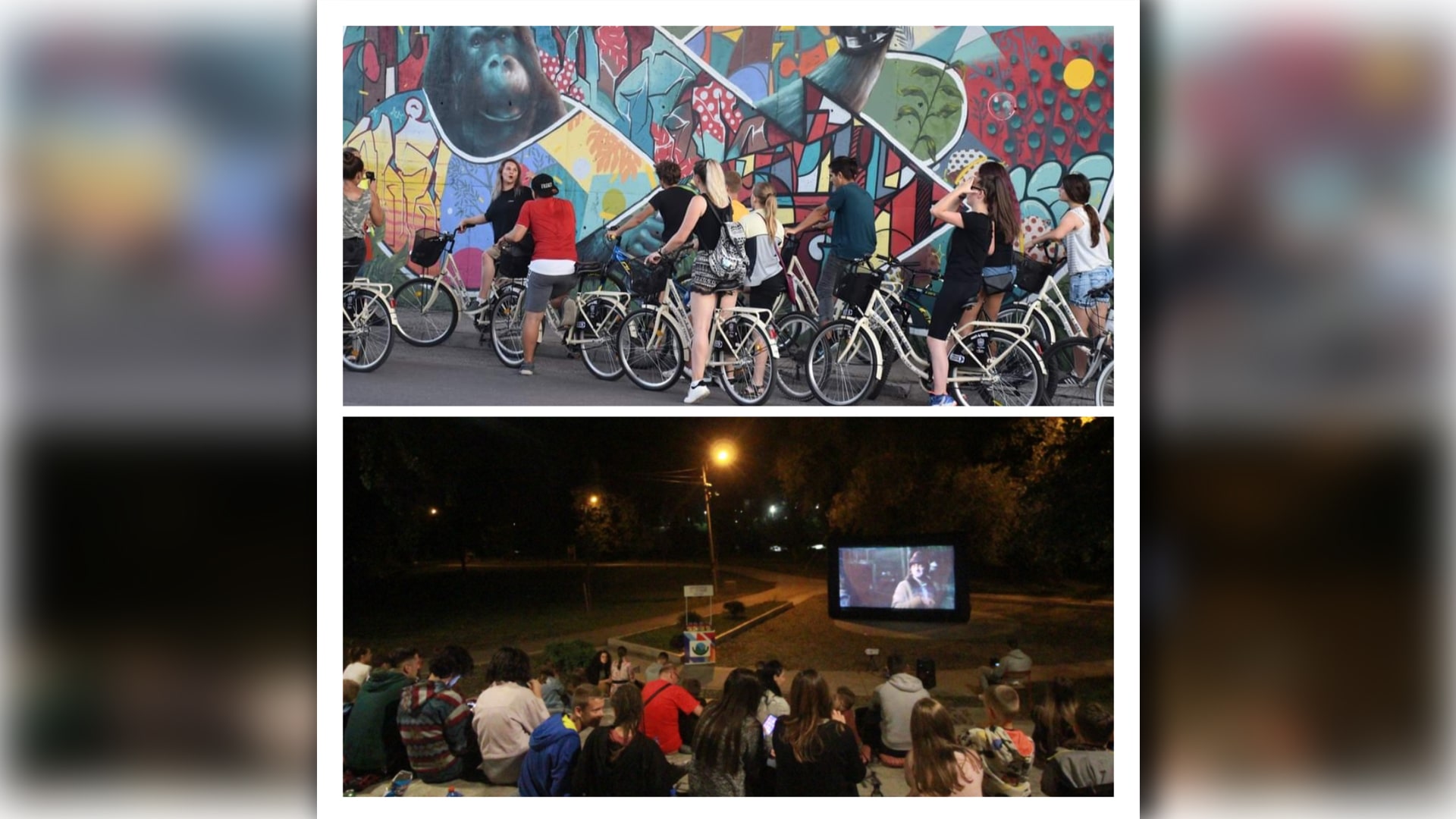 Bioskop na otvorenom i biciklistička tura obilaska murala